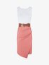 Robe midi bi-matière sans manches - Rose - 4