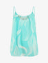 Top fantaisie en voile à bretelles et bijou - Vert d&