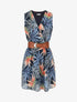 Robe évasée sans manches imprimé tropical - Bleu - 1