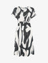 Robe élastiquée imprimé abstrait - Noir - 1