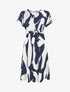 Robe élastiquée imprimé abstrait - Marine - 1