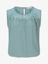 Top ample sans manches à dentelle - Bleu clair - 4