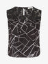 Top ample sans manches imprimé graphique - Noir - 1