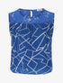 Top ample sans manches imprimé graphique - Bleu électrique - 4