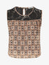 Top ample sans manches imprimé mosaïque - Noir - 4