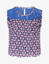 Top ample sans manches imprimé mosaïque - Bleu électrique - 1