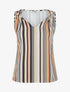 Top imprimé rayé à broches amovibles - Noir - 1