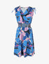 Robe à taille élastiquée imprimé fleurs - Bleu - 1