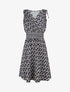 Robe à taille élastiquée imprimé rétro - Marine - 1