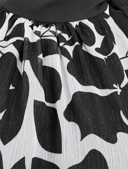 Top floral en voile sans manches - Noir - 3