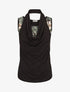 Top ajusté col fantaisie imprimé tropical - Noir - 1