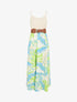 Robe longue bi-matière imprimé tropical - Beige - 1
