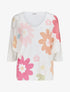 Pull imprimé fleurs à manches chauves-souris - Orange - 4