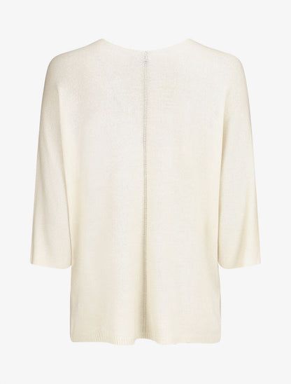 Pull fin à motif trois fleurs - Beige - 2