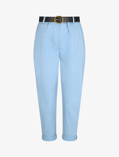 Pantalon 7/8 droit uni taille standard - Bleu ciel - 4