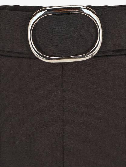 Pantalon droit taille haute uni - Noir - 3