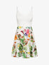 Robe patineuse courte imprimé fleurs de tiaré - Blanc - 1
