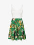 Robe patineuse courte imprimé fleurs de tiaré - Vert - 1