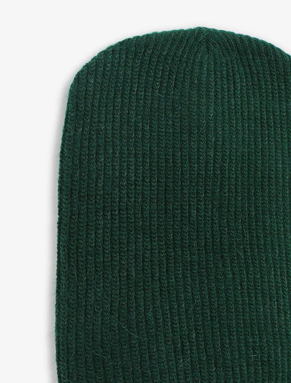 Bonnet uni en maille côtelée - Vert sapin - 2