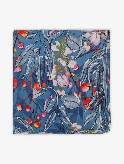 Foulard imprimé baies sauvages - Bleu - 2