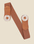 Ceinture élastiquée à double boucles effet froissé - Camel - 3