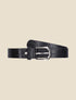 Ceinture en simili effet croco - Noir - 1