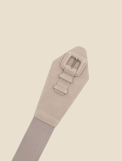 Ceinture effet python à boucle stylisée - Beige - 2