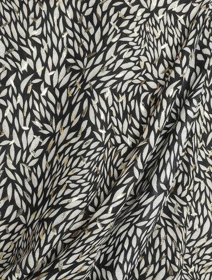 Foulard à imprimé feuilles irisées - Beige - 3