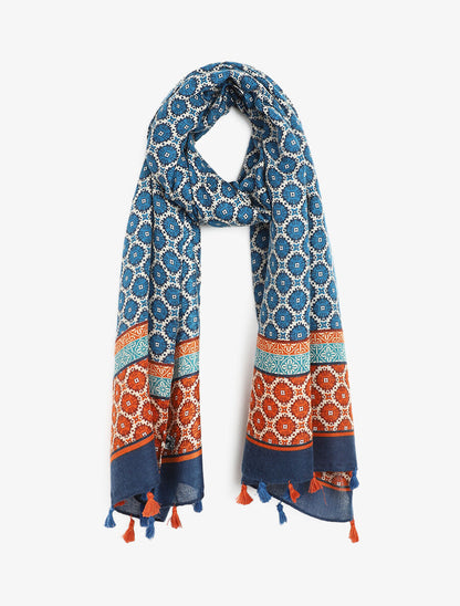 Foulard à imprimé mosaïque - Marine - 1