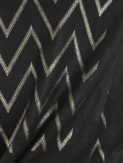 Echarpe à imprimé zig-zag irisés - Noir - 3