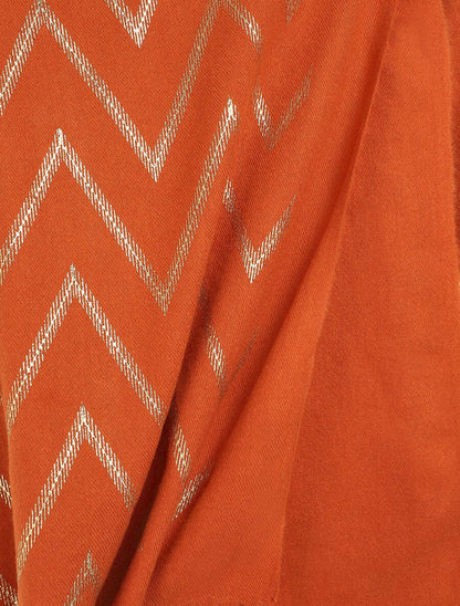 Echarpe à imprimé zig-zag irisés - Orange - 3