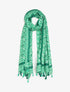 Foulard imprimé trèfles à pompons - Vert - 1