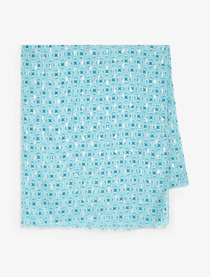 Foulard imprimé mosaïque irisé - Bleu - 2