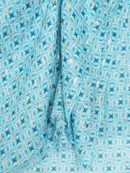 Foulard imprimé mosaïque irisé - Bleu - 3