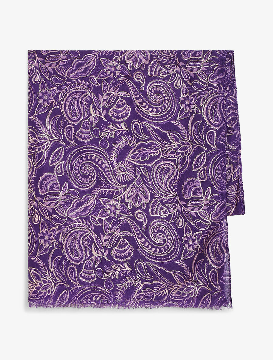 Foulard imprimé cachemire irisé - Violet - 2