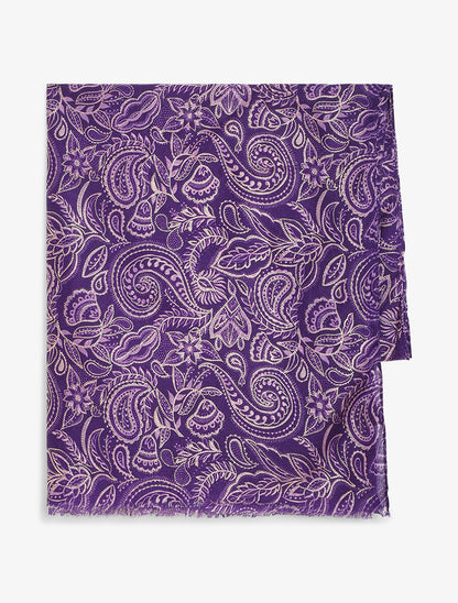 Foulard imprimé cachemire irisé - Violet - 2