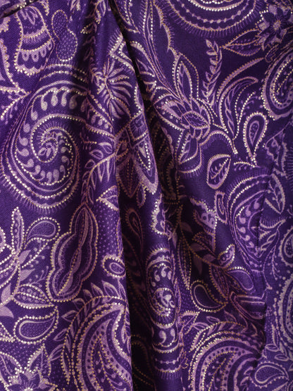 Foulard imprimé cachemire irisé - Violet - 3