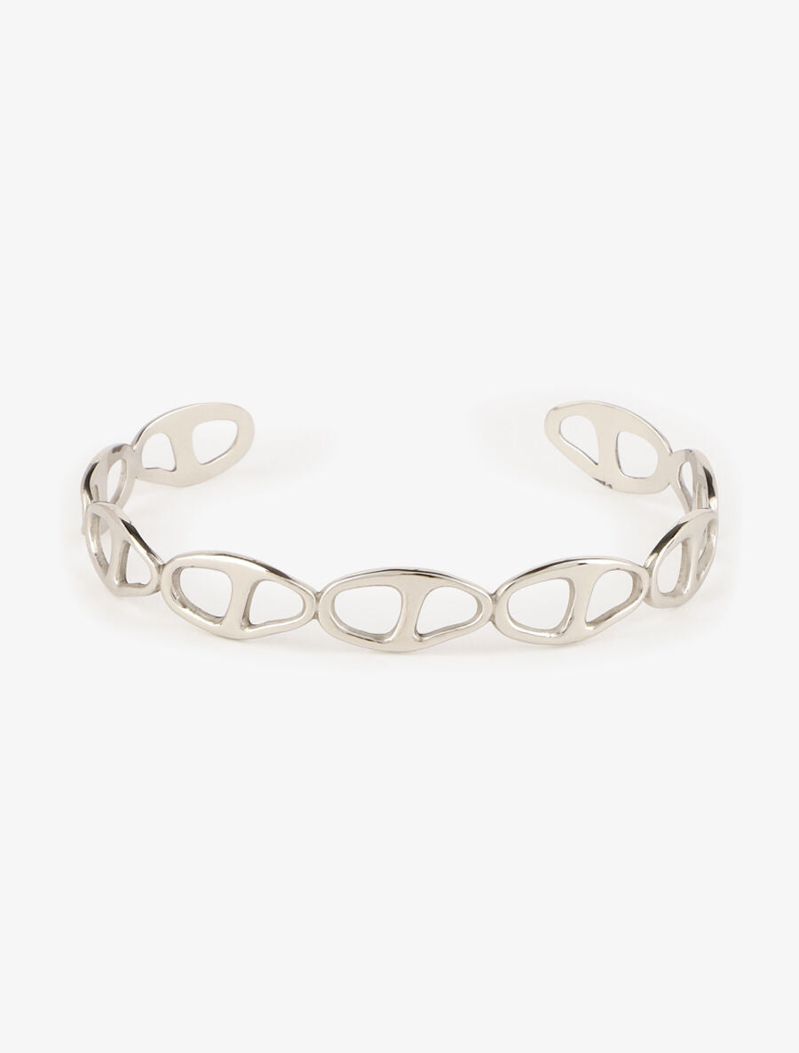 Jonc ouvert à motif stylisé - Argent - 2