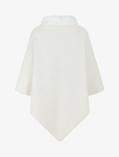 Poncho uni à motif quadrillé - Blanc - 2