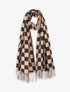 Echarpe motif damier - Camel - 1