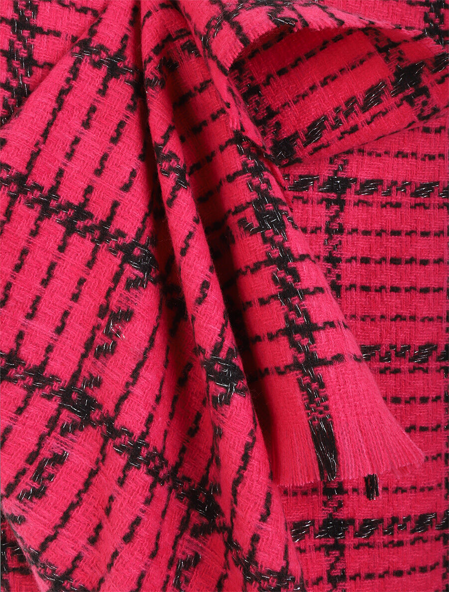 Echarpe épaisse à carreaux - Fuchsia - 3