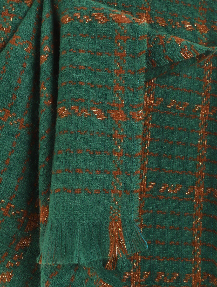 Echarpe épaisse à carreaux - Vert - 3