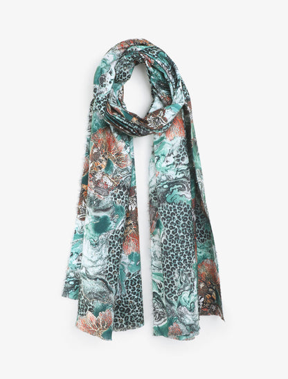 Foulard à imprimé à motif originaux - Vert - 1