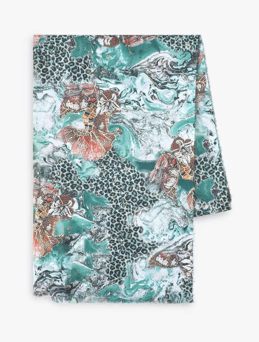 Foulard à imprimé à motif originaux - Vert - 2