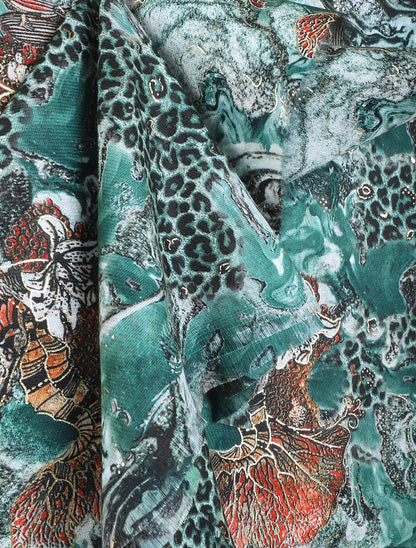 Foulard à imprimé à motif originaux - Vert - 3