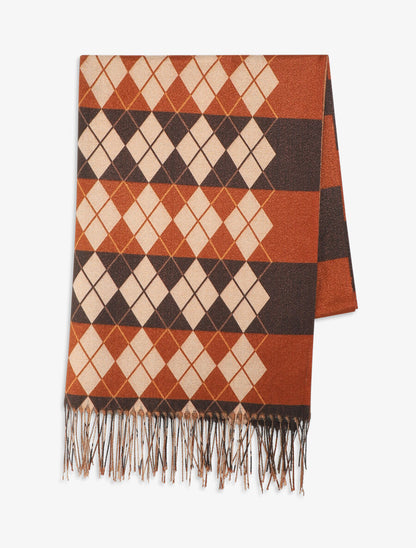 Foulard à imprimé losanges - Camel - 2