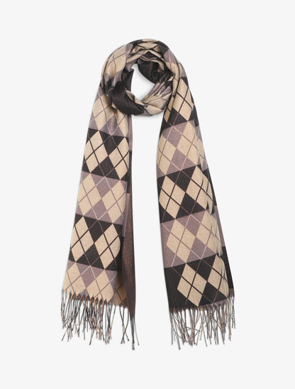 Foulard à imprimé losanges - Noir - 4
