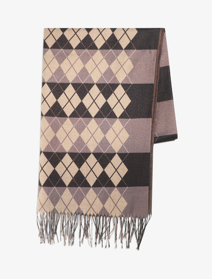 Foulard à imprimé losanges - Noir - 2