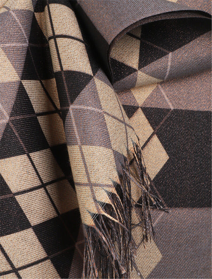 Foulard à imprimé losanges - Noir - 3