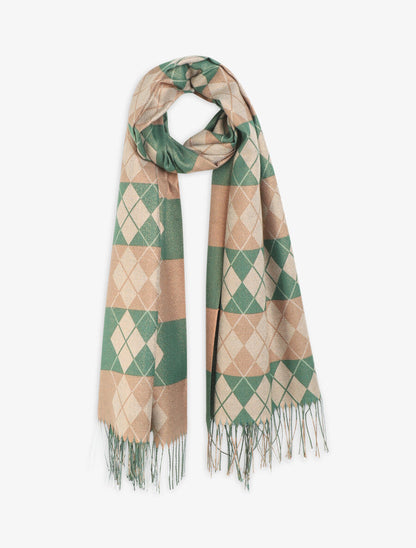 Foulard à imprimé losanges - Vert - 4